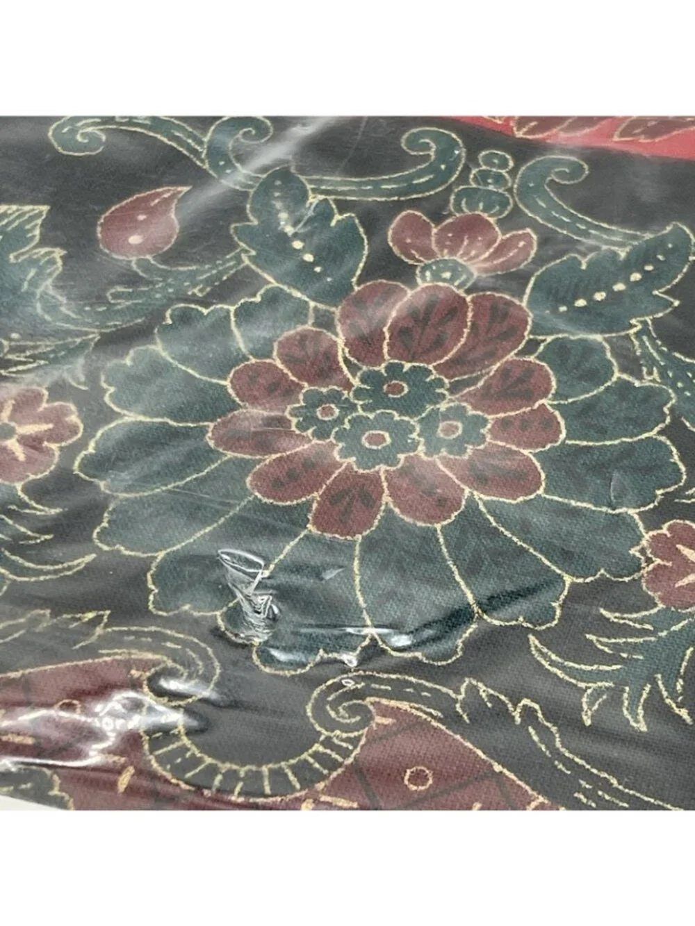 Fallani Cohn Tablecloth Luther Travis Renaissance 70 Round Cotton Green Burgundy